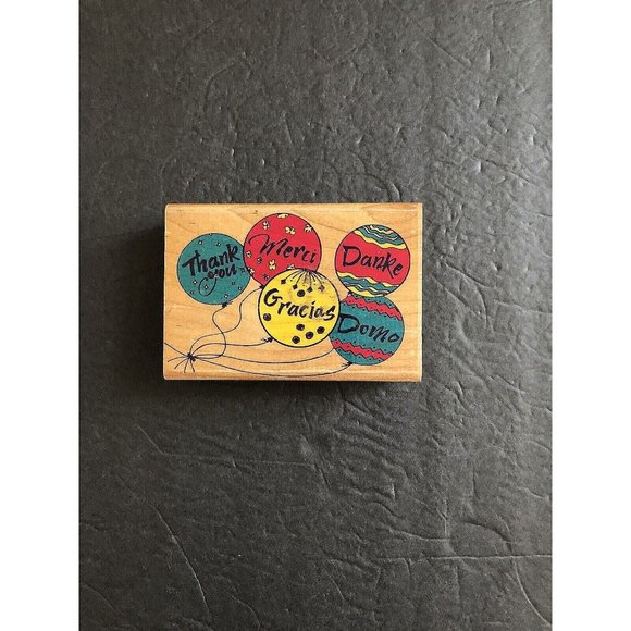 Inkadinkado Rubber Stamp Thank You Languages Merci Gracias Danke Domo - Picture 2 of 11